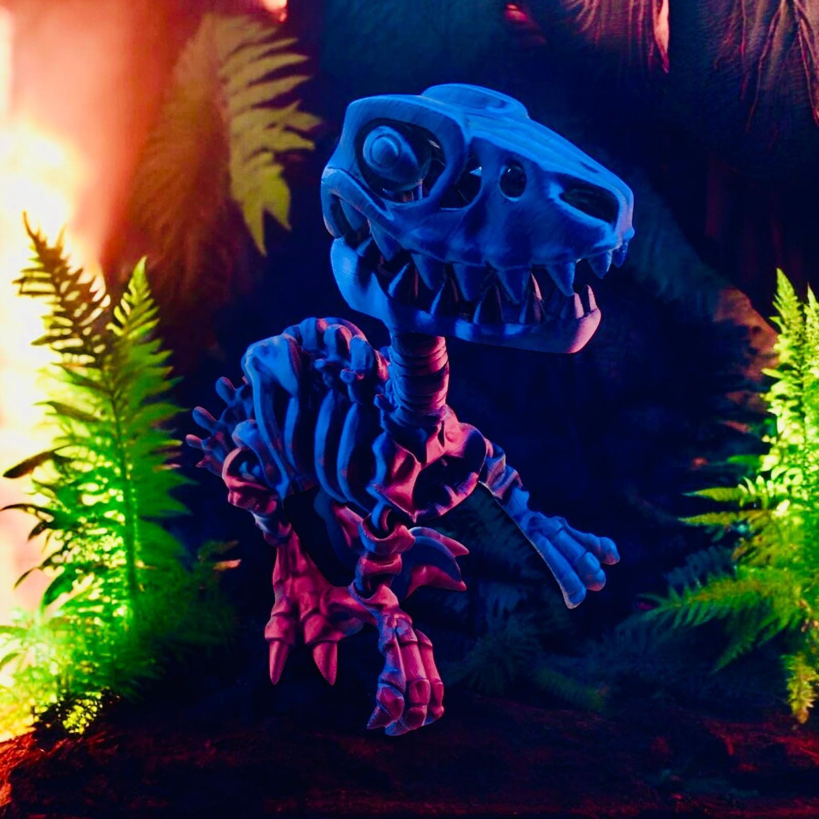 Articulated 3D Printed Dinosaur Skeleton: Flexible Desk Toy