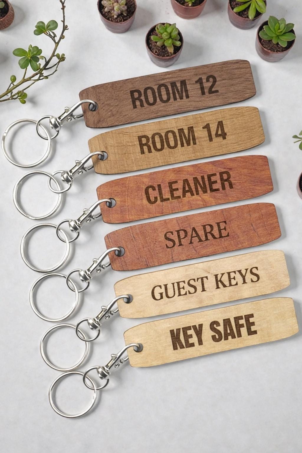 Personalized Engraved Wooden Keychain