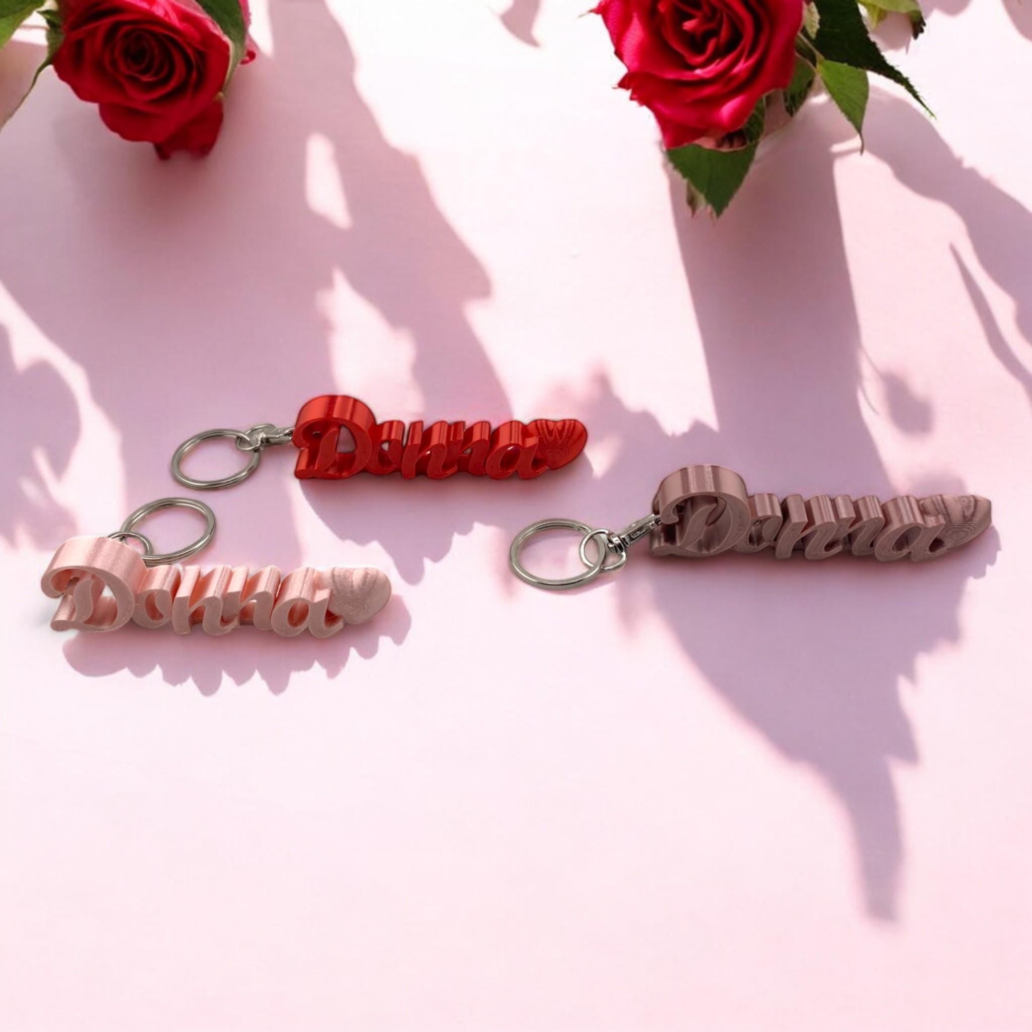 Personalized Name Keychain: 3D Printed Heart Design
