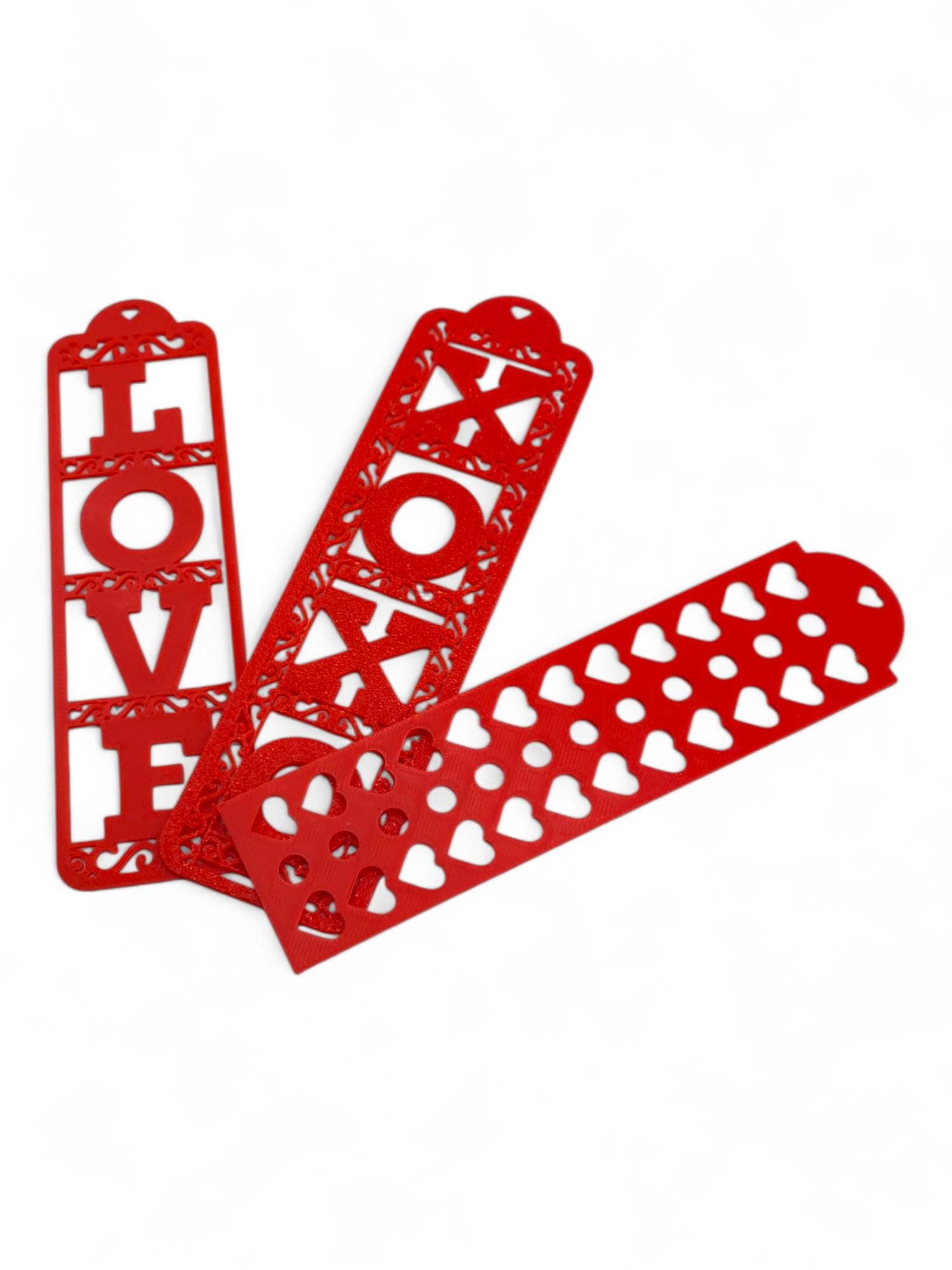 Valentine's Day Bookmark: Red Hearts & XOXO, Romantic Gift