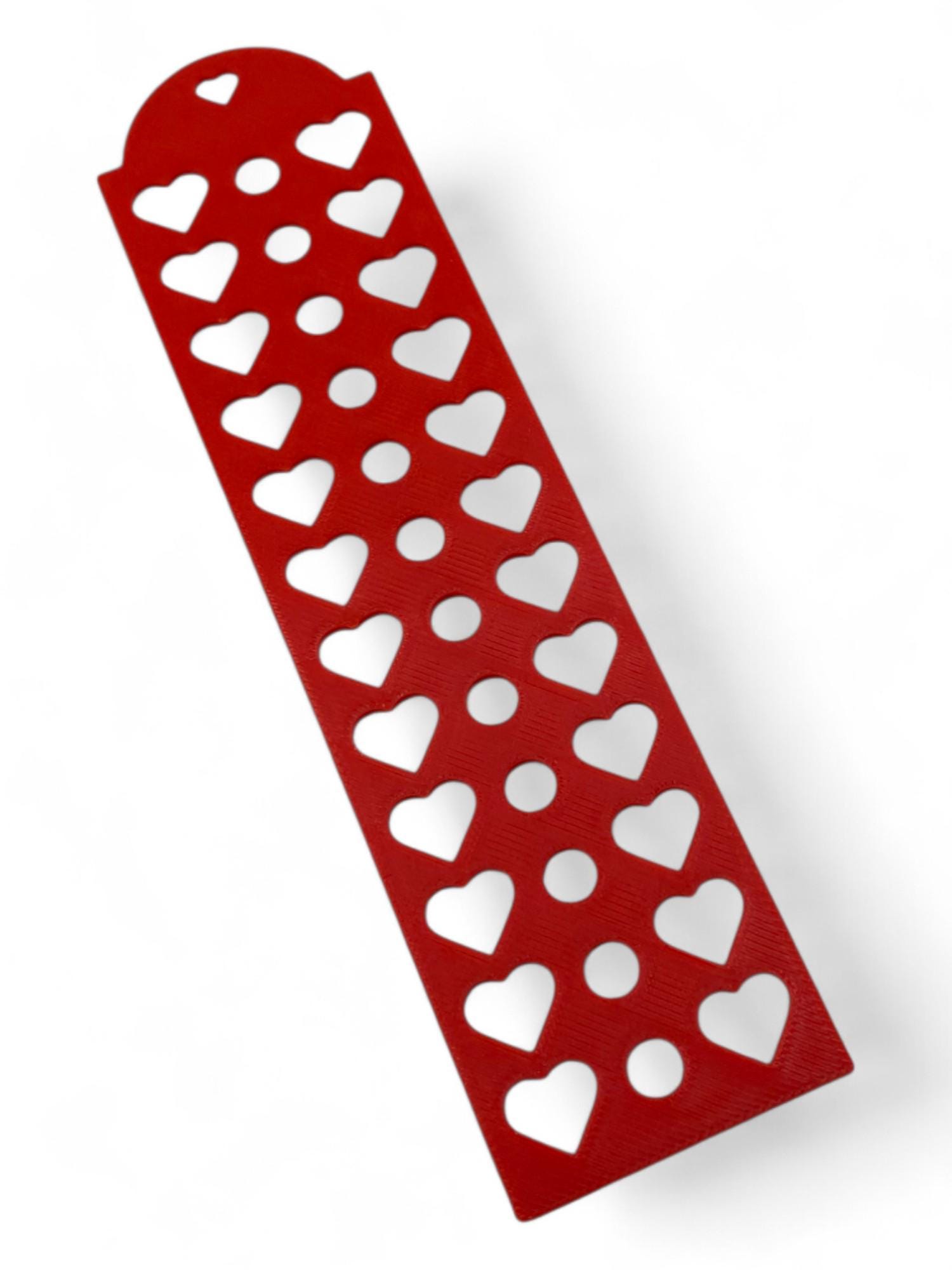Valentine's Day Bookmark: Red Hearts & XOXO, Romantic Gift
