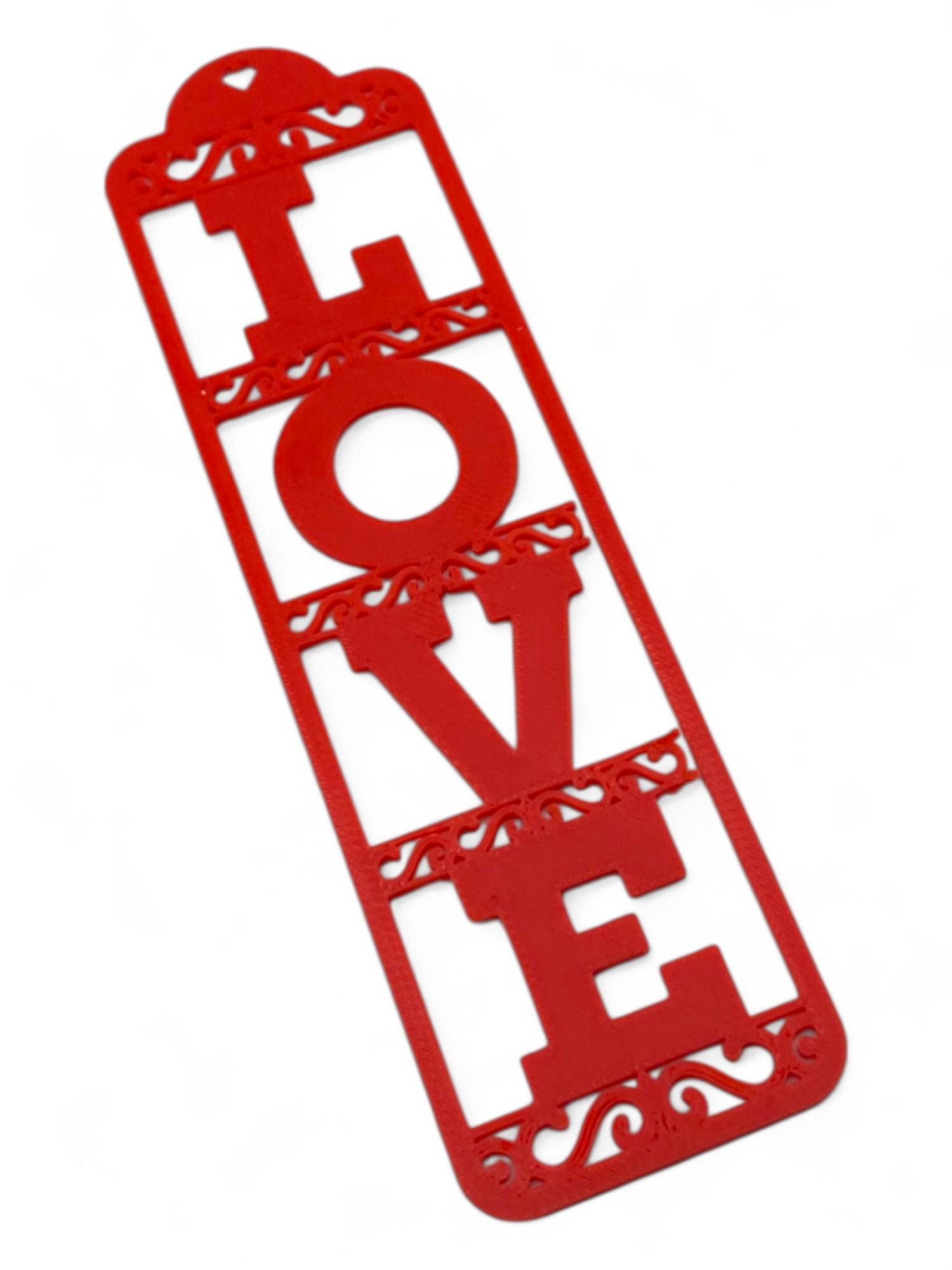Valentine's Day Bookmark: Red Hearts & XOXO, Romantic Gift